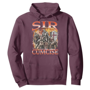 Knight Meme Hoodie Sir Cumcise Funny Bootleg Graphic TS10 Maroon Print Your Wear