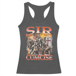 Knight Meme Racerback Tank Top Sir Cumcise Funny Bootleg Graphic TS10 Dark Heather Print Your Wear
