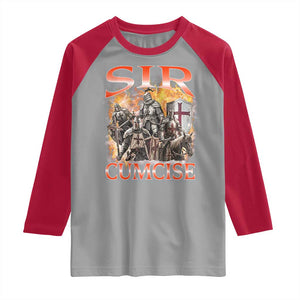 Knight Meme Raglan Shirt Sir Cumcise Funny Bootleg Graphic TS10 Sport Gray Red Print Your Wear