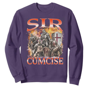 Knight Meme Sweatshirt Sir Cumcise Funny Bootleg Graphic TS10 Purple Print Your Wear