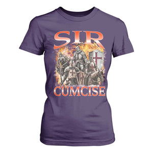 Knight Meme T Shirt For Women Sir Cumcise Funny Bootleg Graphic TS10 Purple Print Your Wear
