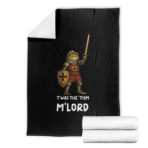 Knight Frog Throw Blanket Funny T'was The Tism M'Lord Vintage Autism Medieval TS10 Black Print Your Wear