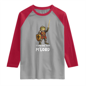 Knight Frog Raglan Shirt Funny T'was The Tism M'Lord Vintage Autism Medieval TS10 Sport Gray Red Print Your Wear