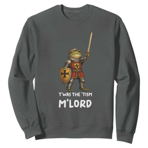 Knight Frog Sweatshirt Funny T'was The Tism M'Lord Vintage Autism Medieval TS10 Dark Heather Print Your Wear