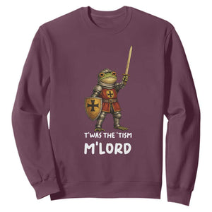 Knight Frog Sweatshirt Funny T'was The Tism M'Lord Vintage Autism Medieval TS10 Maroon Print Your Wear