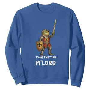 Knight Frog Sweatshirt Funny T'was The Tism M'Lord Vintage Autism Medieval TS10 Royal Blue Print Your Wear