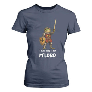 Knight Frog T Shirt For Women Funny T'was The Tism M'Lord Vintage Autism Medieval TS10 Navy Print Your Wear