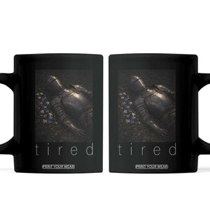 Tired Knight Coffee Mug Gothic Medieval Fantasy TS10 Black Print Your Wear