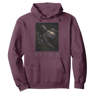 Tired Knight Hoodie Gothic Medieval Fantasy TS10 Maroon Print Your Wear