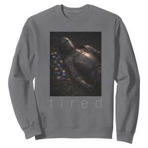 Tired Knight Sweatshirt Gothic Medieval Fantasy TS10 Charcoal Print Your Wear