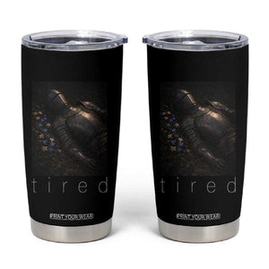 Tired Knight Tumbler Cup Gothic Medieval Fantasy TS10 Black Print Your Wear