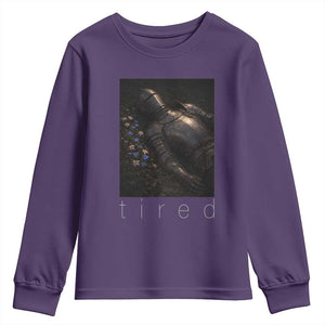 Tired Knight Youth Sweatshirt Gothic Medieval Fantasy TS10 Purple Print Your Wear