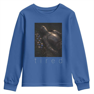 Tired Knight Youth Sweatshirt Gothic Medieval Fantasy TS10 Royal Blue Print Your Wear