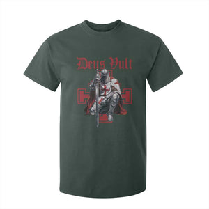 Deus Vult Knight Templar T Shirt For Kid Crusader Cross TS10 Dark Forest Green Print Your Wear