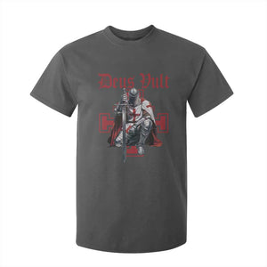 Deus Vult Knight Templar T Shirt For Kid Crusader Cross TS10 Dark Heather Print Your Wear