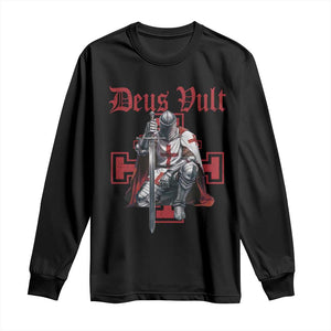 Deus Vult Knight Templar Long Sleeve Shirt Crusader Cross TS10 Black Print Your Wear