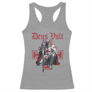 Deus Vult Knight Templar Racerback Tank Top Crusader Cross TS10 Sport Gray Print Your Wear