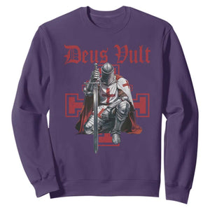 Deus Vult Knight Templar Sweatshirt Crusader Cross TS10 Purple Print Your Wear