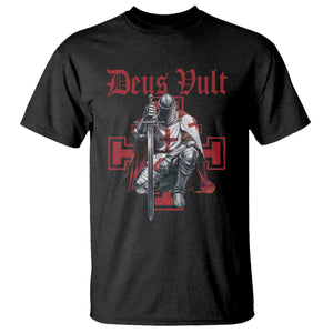 Deus Vult Knight Templar T Shirt Crusader Cross TS10 Black Print Your Wear