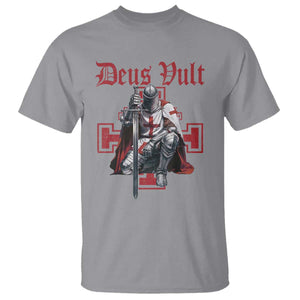 Deus Vult Knight Templar T Shirt Crusader Cross TS10 Sport Gray Print Your Wear