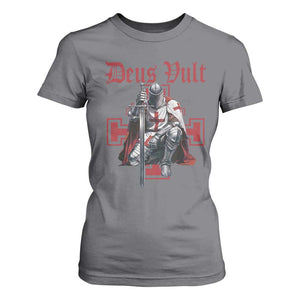 Deus Vult Knight Templar T Shirt For Women Crusader Cross TS10 Charcoal Print Your Wear