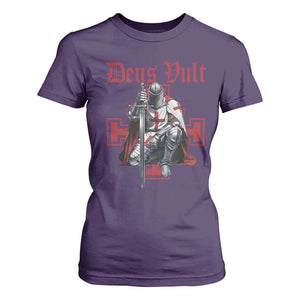 Deus Vult Knight Templar T Shirt For Women Crusader Cross TS10 Purple Print Your Wear