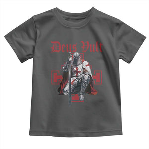 Deus Vult Knight Templar Toddler T Shirt Crusader Cross TS10 Dark Heather Print Your Wear
