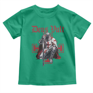 Deus Vult Knight Templar Toddler T Shirt Crusader Cross TS10 Irish Green Print Your Wear