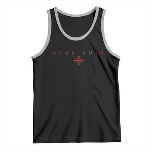 Catholic Knight Templar Crusader Cross Tank Top Subtle Minimal Christian Faith Deus Vult TS10 Black Athletic Heather Print Your Wear