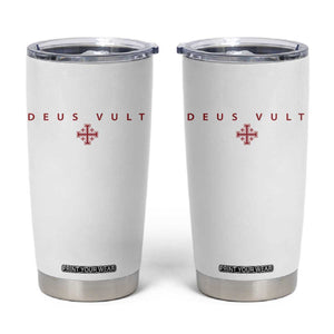 Catholic Knight Templar Crusader Cross Tumbler Cup Subtle Minimal Christian Faith Deus Vult TS10 White Print Your Wear