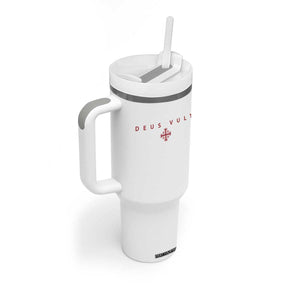 Catholic Knight Templar Crusader Cross Tumbler With Handle Subtle Minimal Christian Faith Deus Vult TS10 Print Your Wear