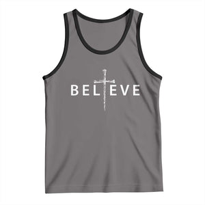 Cross Christian Religious Believe Blessed Faith Graphic Tank Top TS10 Deep Heather Black Print Your Wear