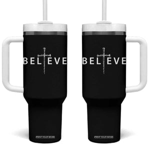 Cross Christian Religious Believe Blessed Faith Graphic Tumbler With Handle TS10 One Size: 40 oz Black Print Your Wear