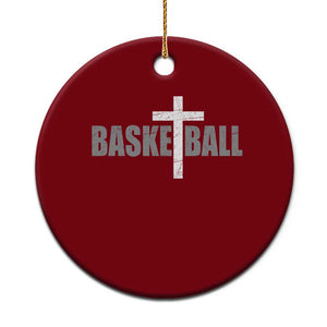 Christian Basketball Cross Ceramic Ornament Vintage Minimal Religious Faith TS10 1pc Red Print Your Wear