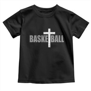 Christian Basketball Cross Toddler T Shirt Vintage Minimal Religious Faith TS10 Black Print Your Wear