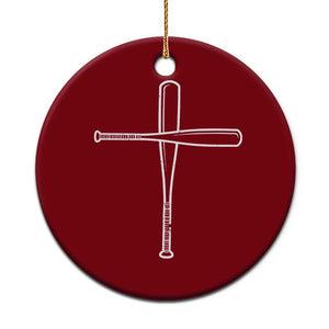 Cross Baseball Bats Ceramic Ornament Religious Christian Faith Sports Coach Pitcher TS10 1pc Red Print Your Wear