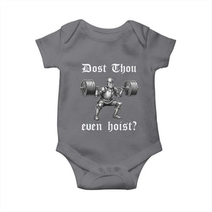 Knight Lifting Meme Baby Onesie Funny Medieval Gym Dost Thou Even Hoist TS10 Charcoal Print Your Wear