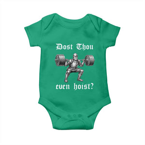 Knight Lifting Meme Baby Onesie Funny Medieval Gym Dost Thou Even Hoist TS10 Irish Green Print Your Wear
