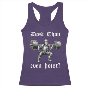 Knight Lifting Meme Racerback Tank Top Funny Medieval Gym Dost Thou Even Hoist TS10 Purple Print Your Wear