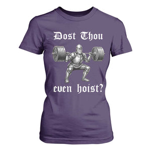 Knight Lifting Meme T Shirt For Women Funny Medieval Gym Dost Thou Even Hoist TS10 Purple Print Your Wear
