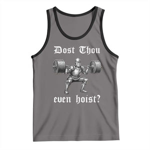 Knight Lifting Meme Tank Top Funny Medieval Gym Dost Thou Even Hoist TS10 Deep Heather Black Print Your Wear