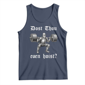 Knight Lifting Meme Tank Top Funny Medieval Gym Dost Thou Even Hoist TS10 Navy Print Your Wear