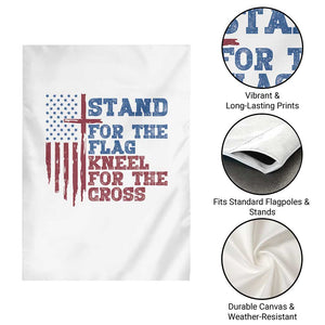 Stand For The Flag Kneel For The Cross Garden Flag Cross US Flag American Patriotic Christian Faith 4th of July TS10 Print Your Wear