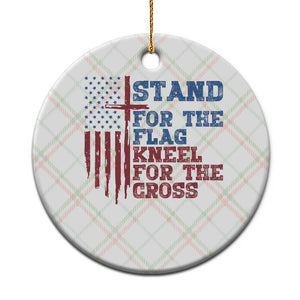 Stand For The Flag Kneel For The Cross Ceramic Ornament Cross US Flag American Patriotic Christian Faith 4th of July TS10 1pc Christmas Plaid Print Your Wear