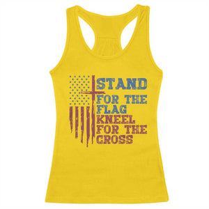 Stand For The Flag Kneel For The Cross Racerback Tank Top Cross US Flag American Patriotic Christian Faith 4th of July TS10 Daisy Print Your Wear