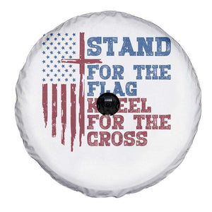 Stand For The Flag Kneel For The Cross Spare Tire Cover Cross US Flag American Patriotic Christian Faith 4th of July TS10 Print Your Wear