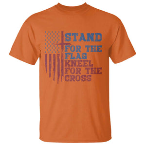 Stand For The Flag Kneel For The Cross T Shirt Cross US Flag American Patriotic Christian Faith 4th of July TS10 Orange Print Your Wear