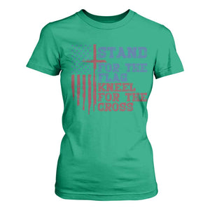 Stand For The Flag Kneel For The Cross T Shirt For Women Cross US Flag American Patriotic Christian Faith 4th of July TS10 Irish Green Print Your Wear
