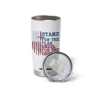 Stand For The Flag Kneel For The Cross Tumbler Cup Cross US Flag American Patriotic Christian Faith 4th of July TS10 Print Your Wear