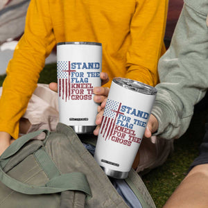 Stand For The Flag Kneel For The Cross Tumbler Cup Cross US Flag American Patriotic Christian Faith 4th of July TS10 Print Your Wear